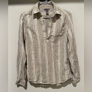 H&M Linen Blend Striped Tunic Top